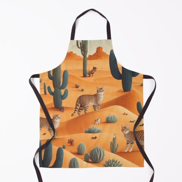 Item preview, Wild cats in dessert with cacti designed and sold by Swingfroglet.