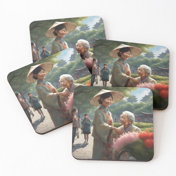 Item preview, Chinese flower seller in a park in Chengdu  designed and sold by Kaleddis.