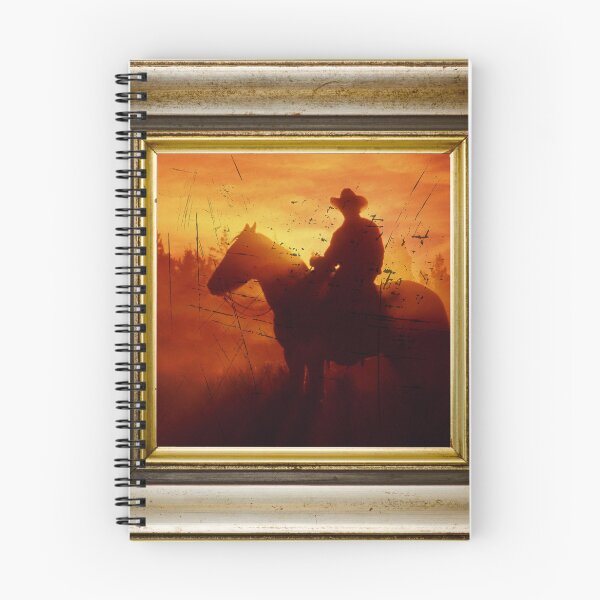 Item preview, Cowboy with sunset in retro vintage frame designed and sold by Rbnano.