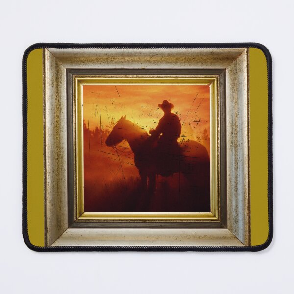 Item preview, Cowboy with sunset in retro vintage frame designed and sold by Rbnano.