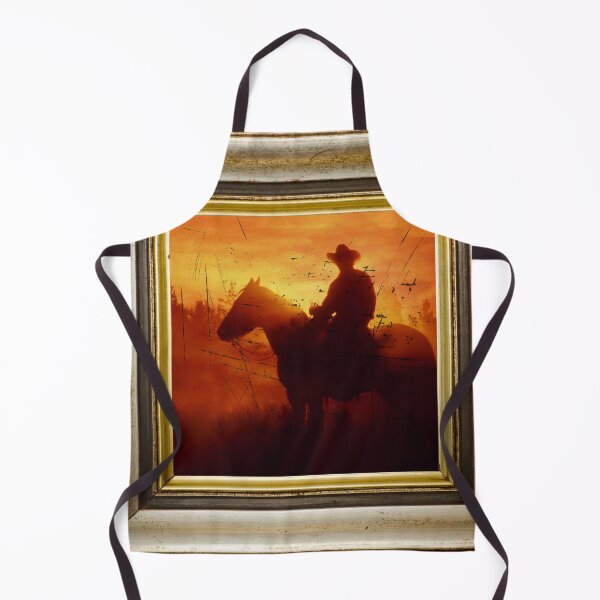 Item preview, Cowboy with sunset in retro vintage frame designed and sold by Rbnano.