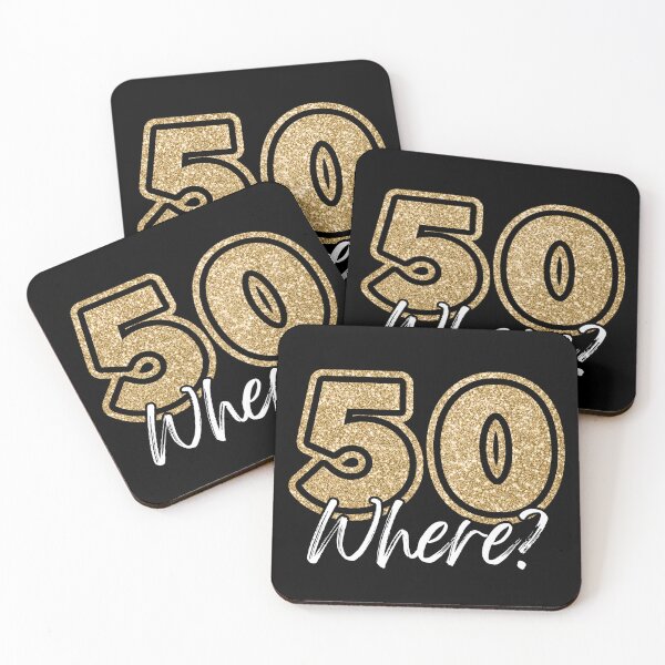 Item preview, Funny Gold Glitter 50 Where 50th Birthday designed and sold by SaintMari.