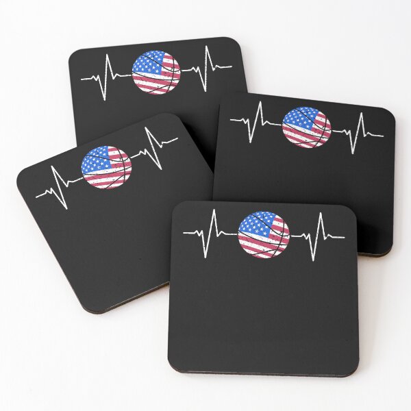 Item preview, Basketball Ball Heartbeat ECG USA Flag American Design designed and sold by venomousvector.