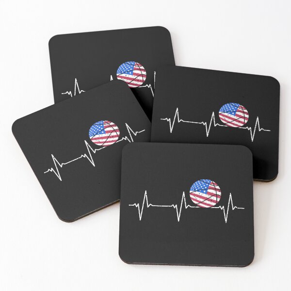 Item preview, I Love Basketball Heartbeat EKG USA Flag Ball Patriotic designed and sold by venomousvector.