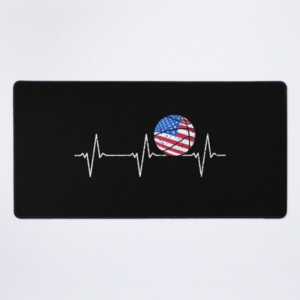 Item preview, I Love Basketball Heartbeat EKG USA Flag Ball Patriotic designed and sold by venomousvector.