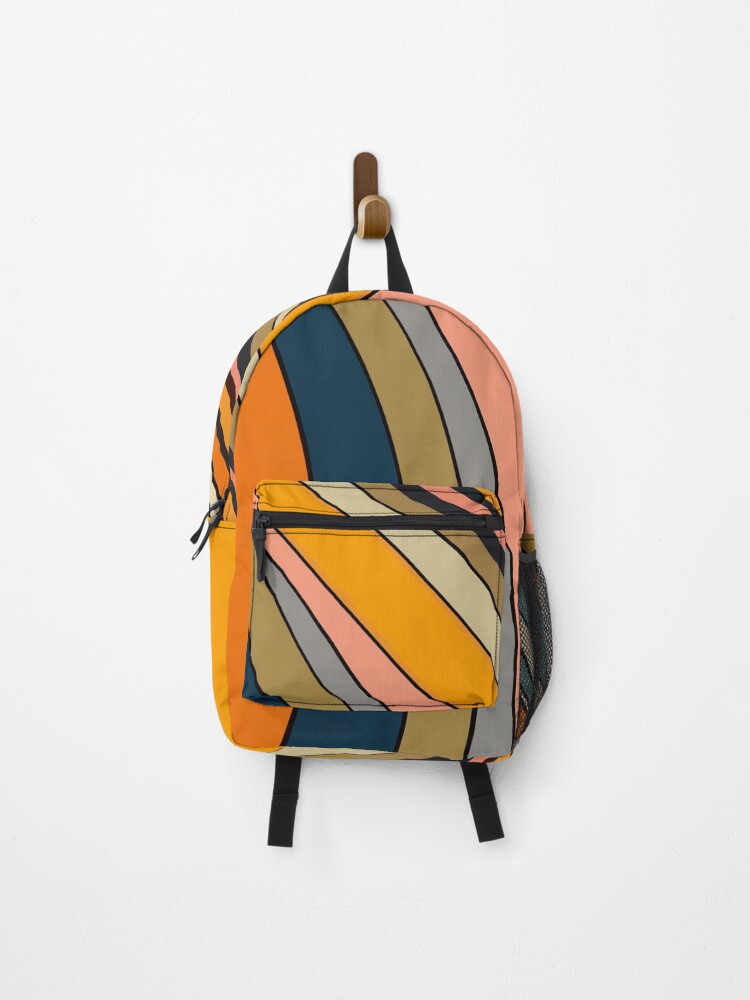 Thumbnail 1 of 3, Backpack, Sixties Stripy Pattern designed and sold by SamJanner.