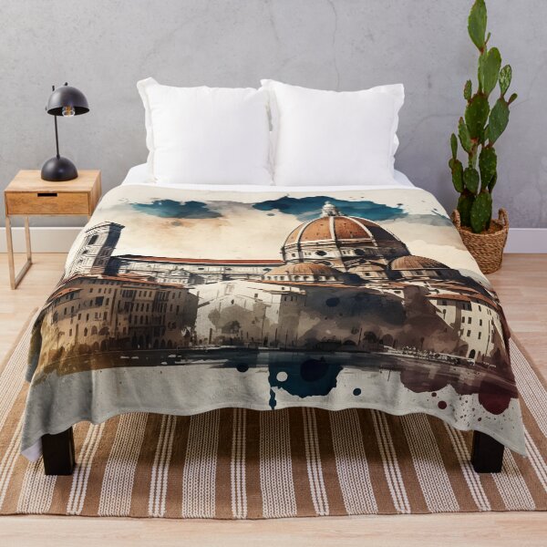 Item preview, Florence skyline painting, city landscape, Italy art, Florence souvenir, watercolor art designed and sold by SpettacolArte.