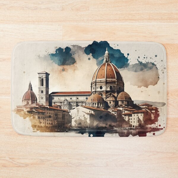 Item preview, Florence skyline painting, city landscape, Italy art, Florence souvenir, watercolor art designed and sold by SpettacolArte.