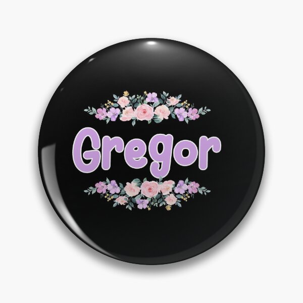 Item preview, Purple Flower Gregor Name Label (Black) designed and sold by NormadWorld.