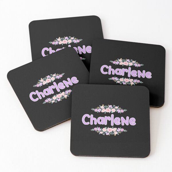 Item preview, Purple Flower Charlene Name Label (Black) designed and sold by NormadWorld.