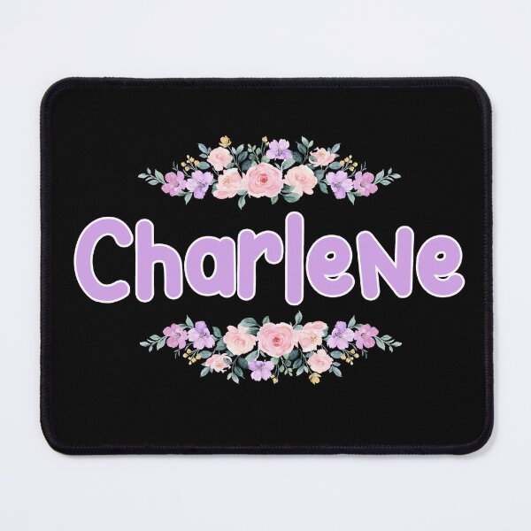 Item preview, Purple Flower Charlene Name Label (Black) designed and sold by NormadWorld.