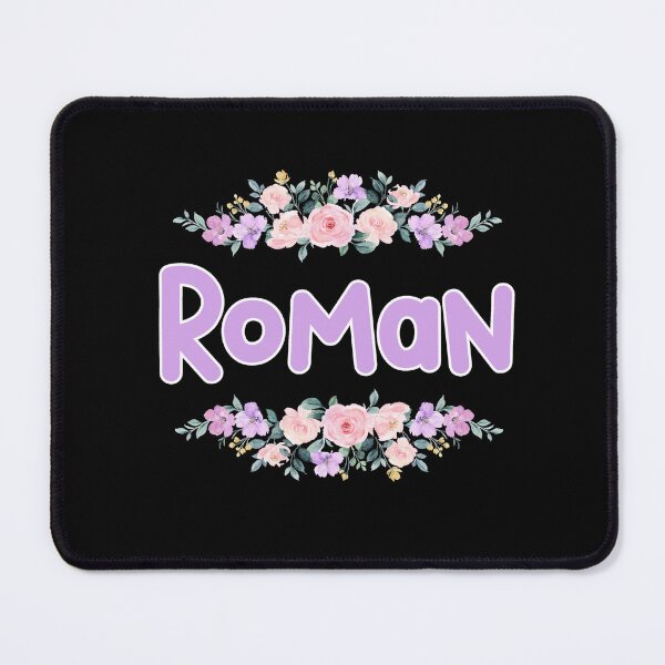 Item preview, Purple Flower Roman Name Label (Black) designed and sold by NormadWorld.