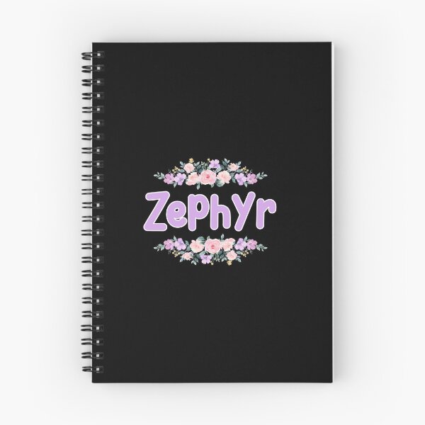 Item preview, Purple Flower Zephyr Name Label (Black) designed and sold by NormadWorld.