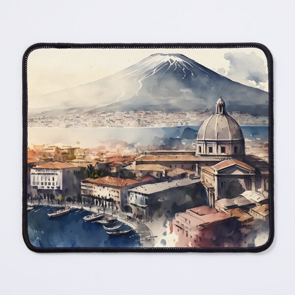 Item preview, Naples skyline painting, city landscape, Italy art, Naples souvenir, watercolor art designed and sold by SpettacolArte.