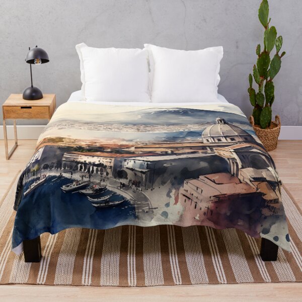Item preview, Naples skyline painting, city landscape, Italy art, Naples souvenir, watercolor art designed and sold by SpettacolArte.
