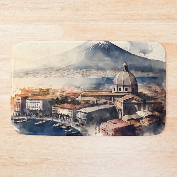Item preview, Naples skyline painting, city landscape, Italy art, Naples souvenir, watercolor art designed and sold by SpettacolArte.