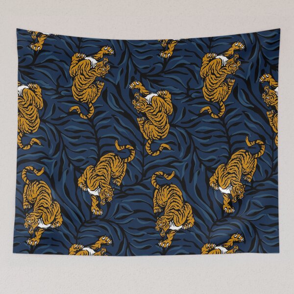 Item preview, Tigre Tora selva azul designed and sold by Milatoo.