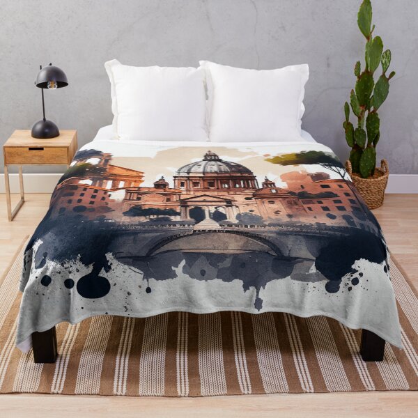 Item preview, Rome skyline painting, city landscape, Italy art, Rome souvenir, watercolor art designed and sold by SpettacolArte.