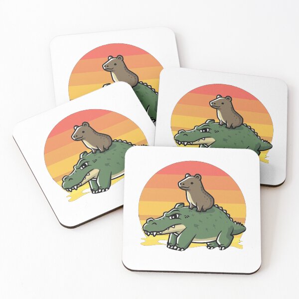 Item preview, Capybara on alligator designed and sold by PawelNature.