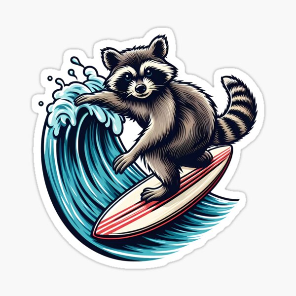 Item preview, Surfing Racoon designed and sold by Anitastic.