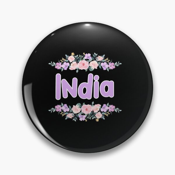 Item preview, Purple Flower India Name Label (Black) designed and sold by NormadWorld.