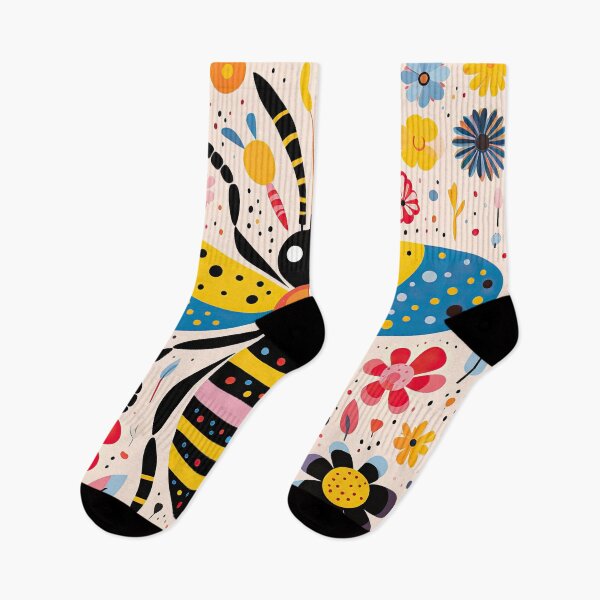 Item preview, Bee with Flowers Colorful Illustration designed and sold by GulDesignCo.