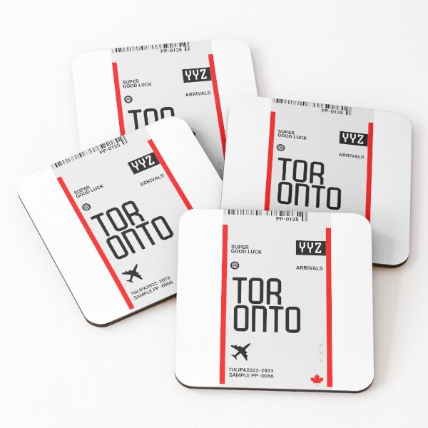 Artikelvorschau, Toronto Flugticket Bordkarte Reisen Kanada Aufkleber entworfen und verkauft von TulipaGraphics.