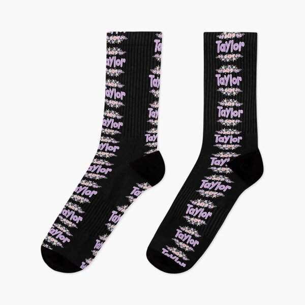 Item preview, Purple Flower Taylor Name Label (Black) designed and sold by NormadWorld.