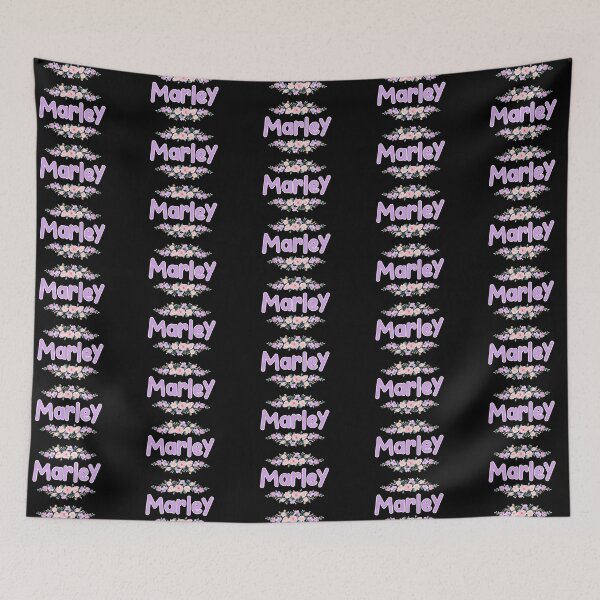 Item preview, Purple Flower Marley Name Label (Black) designed and sold by NormadWorld.