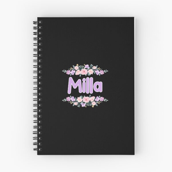 Item preview, Purple Flower Milla Name Label (Black) designed and sold by NormadWorld.