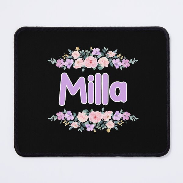 Item preview, Purple Flower Milla Name Label (Black) designed and sold by NormadWorld.
