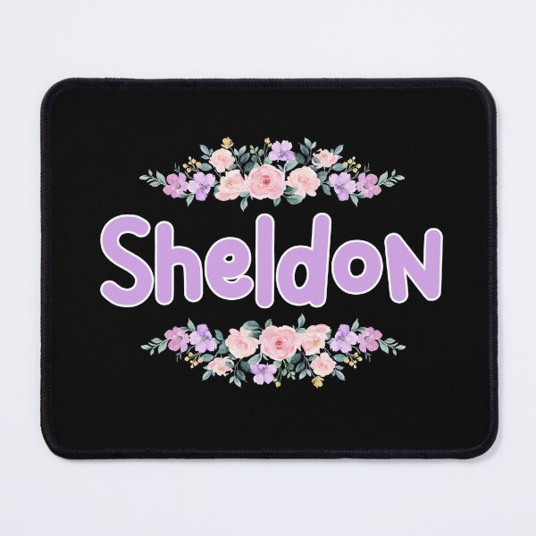 Item preview, Purple Flower Sheldon Name Label (Black) designed and sold by NormadWorld.