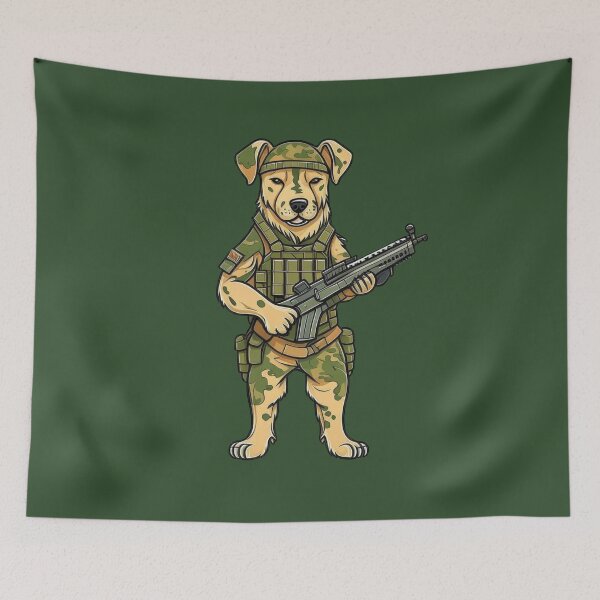 Item preview, Dog hero: protector in camouflage designed and sold by Minpadesign.