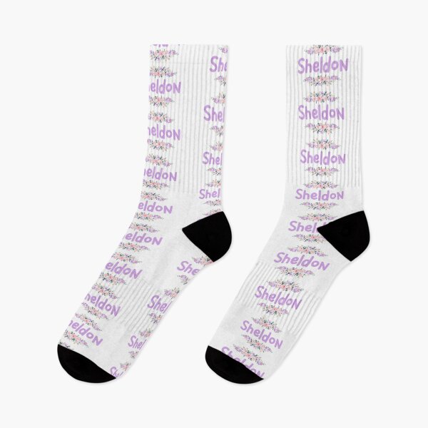 Item preview, Purple Flower Sheldon Name Label designed and sold by NormadWorld.