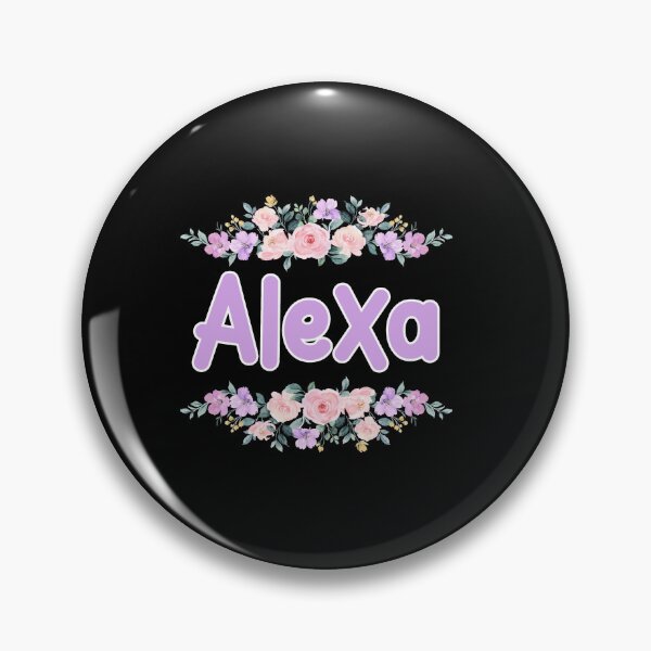 Item preview, Purple Flower Alexa Name Label (Black) designed and sold by NormadWorld.