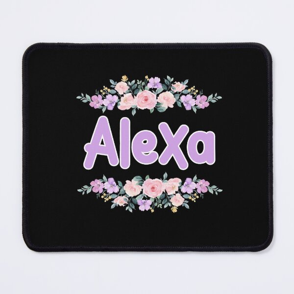 Item preview, Purple Flower Alexa Name Label (Black) designed and sold by NormadWorld.