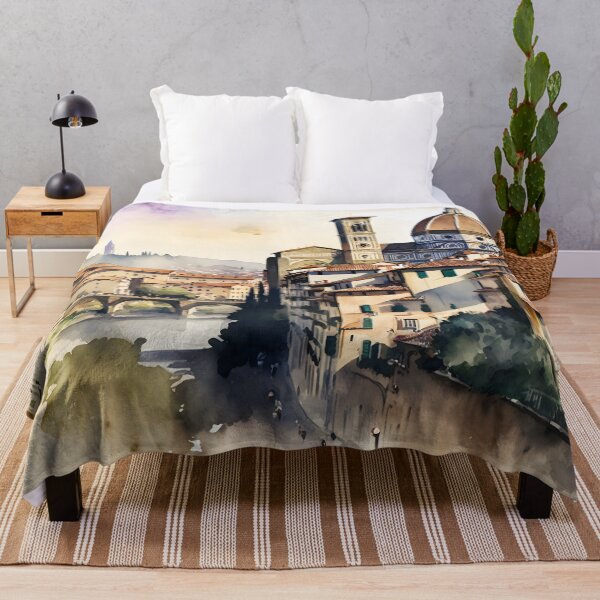 Item preview, Florence cityscape painting, city landscape, Italy art, Florence Arno souvenir, watercolor designed and sold by SpettacolArte.