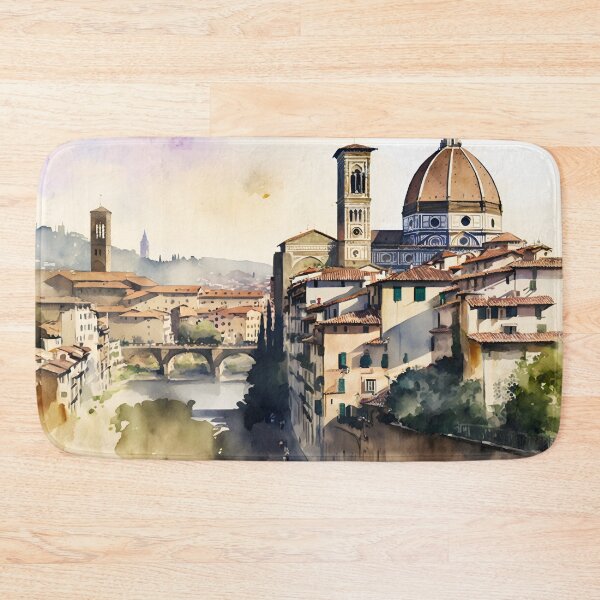 Item preview, Florence cityscape painting, city landscape, Italy art, Florence Arno souvenir, watercolor designed and sold by SpettacolArte.