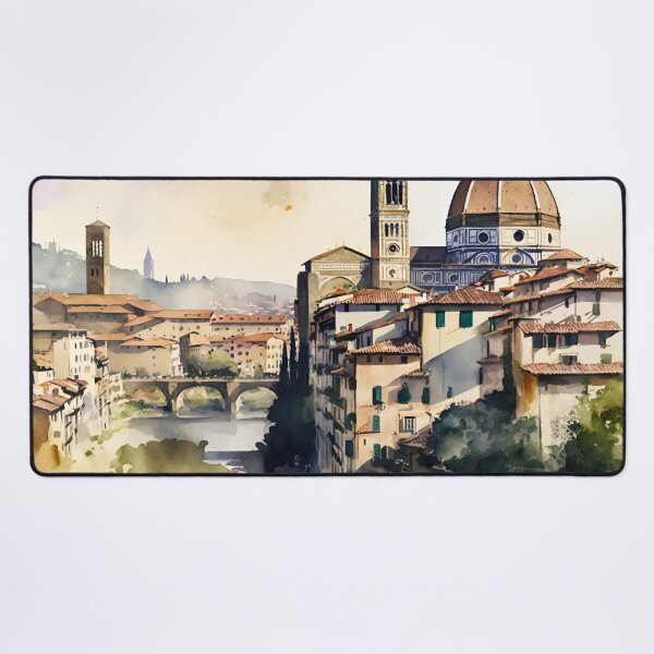 Item preview, Florence cityscape painting, city landscape, Italy art, Florence Arno souvenir, watercolor designed and sold by SpettacolArte.