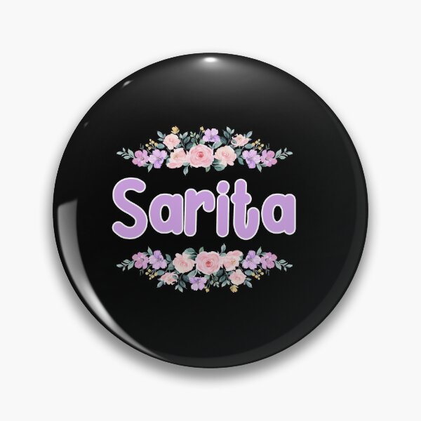 Item preview, Purple Flower Sarita Name Label (Black) designed and sold by NormadWorld.