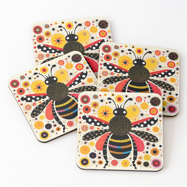 Item preview, Bee with Flowers Colorful Illustration designed and sold by GulDesignCo.