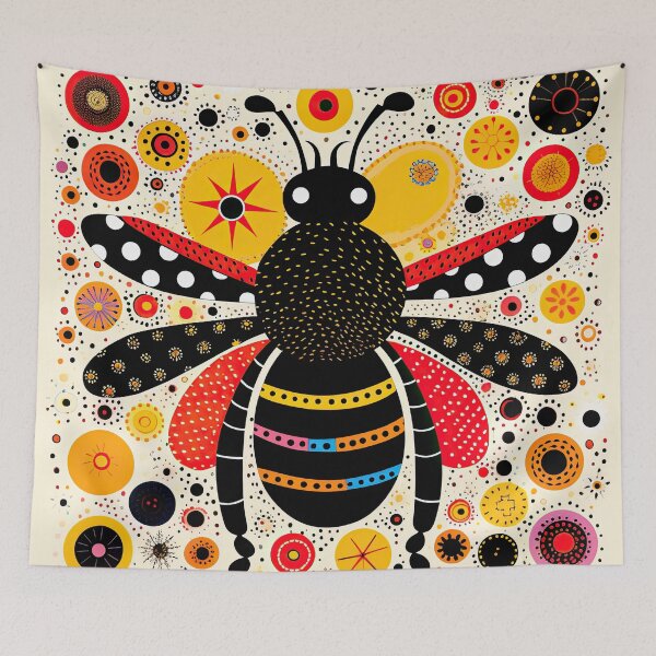 Item preview, Bee with Flowers Colorful Illustration designed and sold by GulDesignCo.