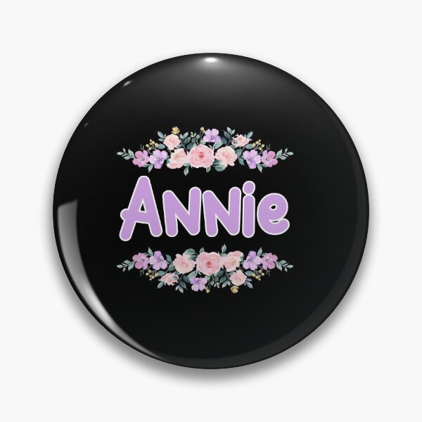 Artikelvorschau, Lila Blumen-Annie-Namensschild (schwarz) entworfen und verkauft von NormadWorld.