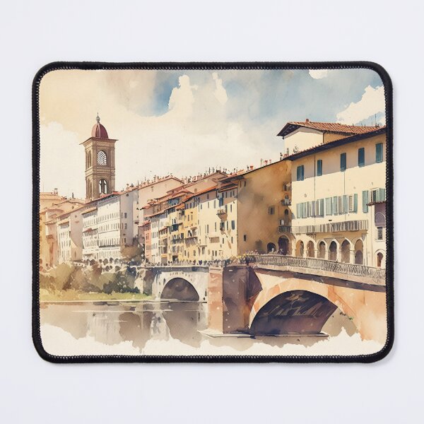 Item preview, Florence art, Lungarno painting, city landscape, Italy art, Florence Arno souvenir, watercolor designed and sold by SpettacolArte.