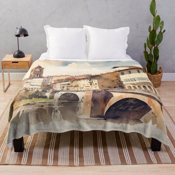 Item preview, Florence art, Lungarno painting, city landscape, Italy art, Florence Arno souvenir, watercolor designed and sold by SpettacolArte.