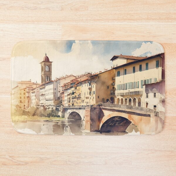 Item preview, Florence art, Lungarno painting, city landscape, Italy art, Florence Arno souvenir, watercolor designed and sold by SpettacolArte.
