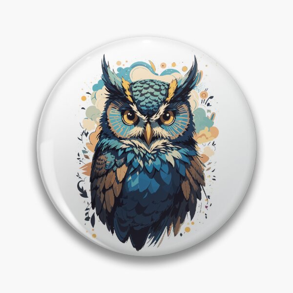 Item preview, Fantasy Owl in Blue designed and sold by NordicBadger.