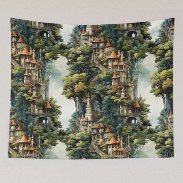 Item preview, Elven Castle with woods designed and sold by healtribe.