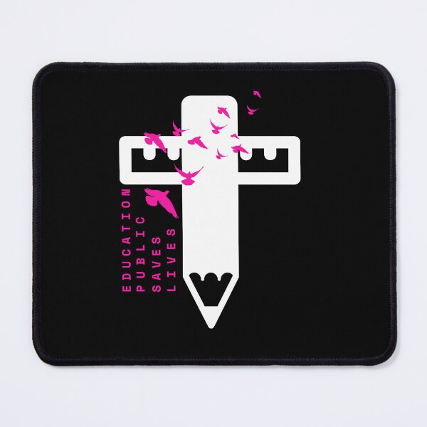 Item preview, Education Public Saves Lives Ruler And pencil like Cross with A flock of pigeons designed and sold by MotivaChic.