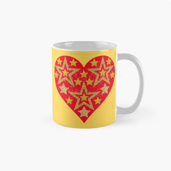 Item preview, Gold stars in red heart designed and sold by Rbnano.